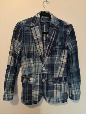 Polo Ralph Lauren Womens Indigo Blue Patchwork Blazer - 2